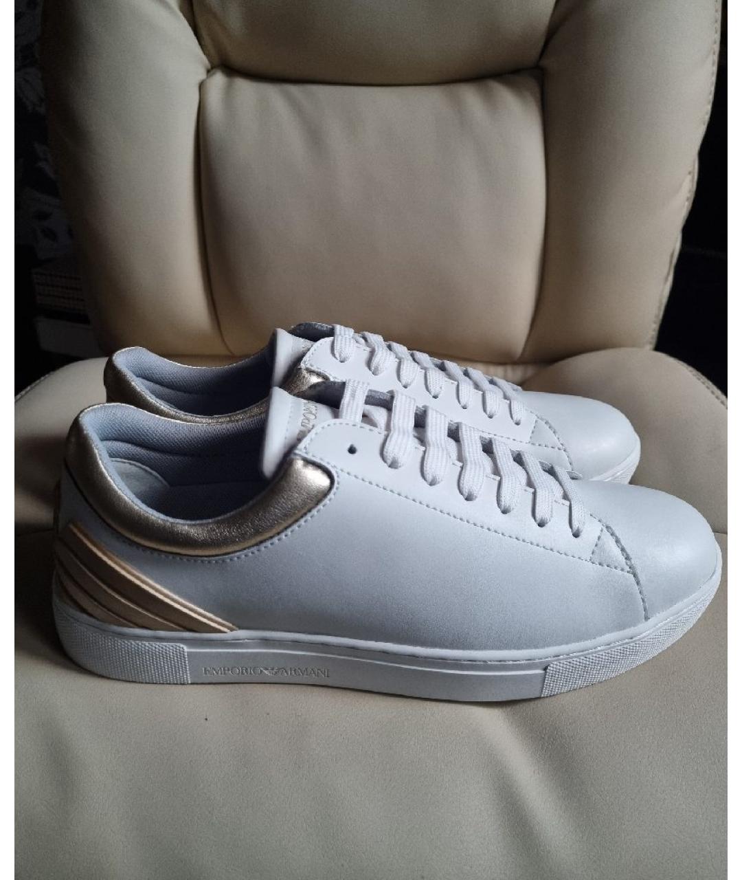 EMPORIO ARMANI Белые кожаные кеды, фото 8