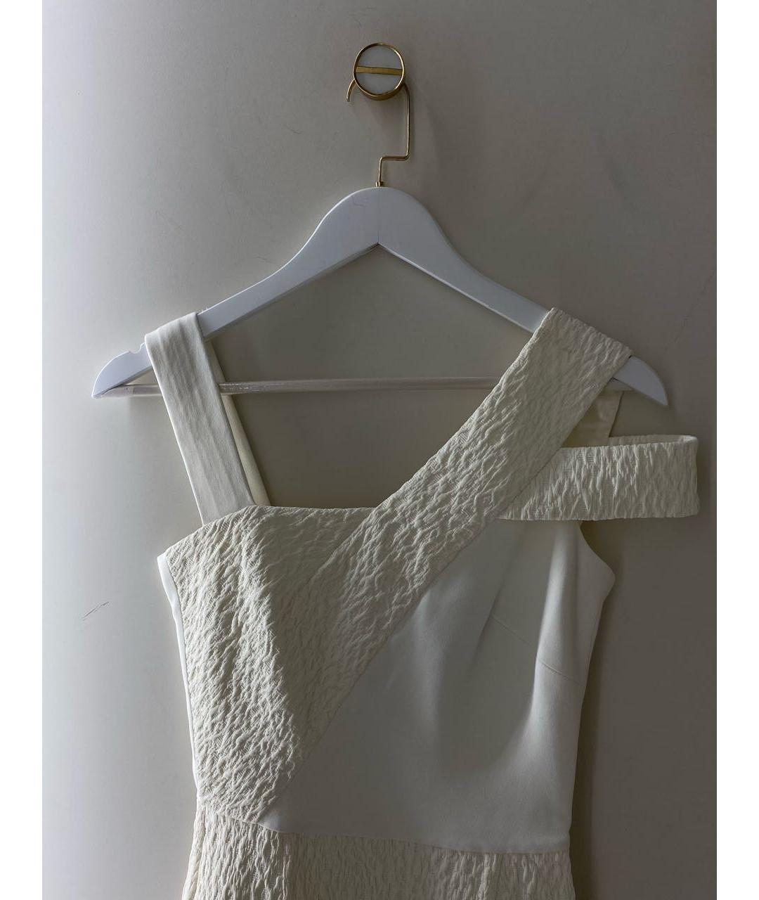 ROLAND MOURET Белое вискозное коктейльное платье, фото 5