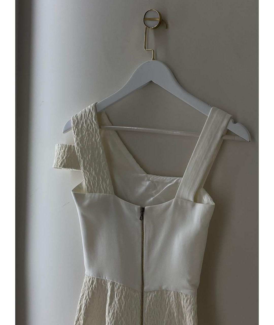 ROLAND MOURET Белое вискозное коктейльное платье, фото 7
