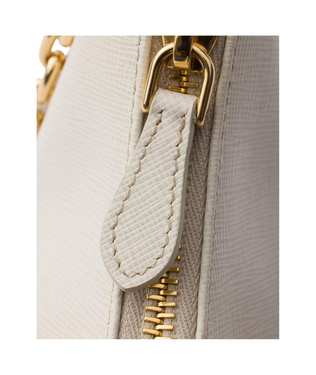 PRADA Белая кожаная сумка через плечо, фото 5