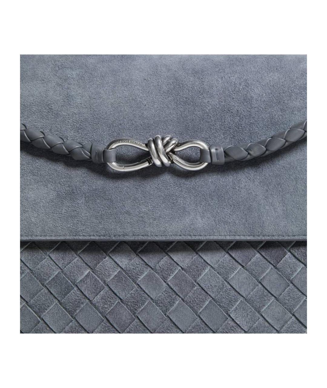BOTTEGA VENETA Серая хлопковая сумка на плечо, фото 5