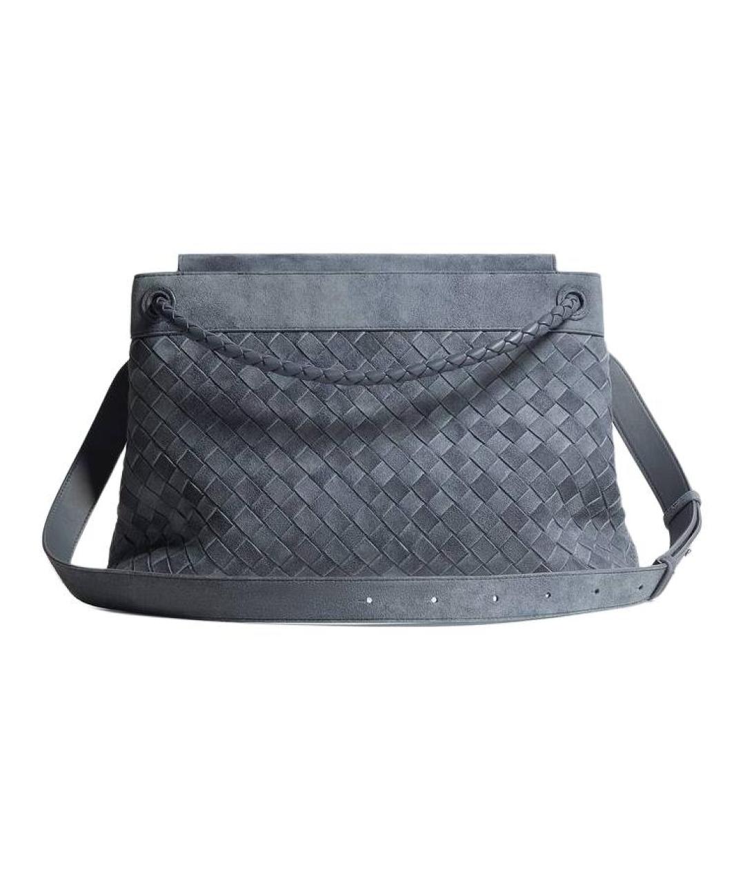 BOTTEGA VENETA Серая хлопковая сумка на плечо, фото 3