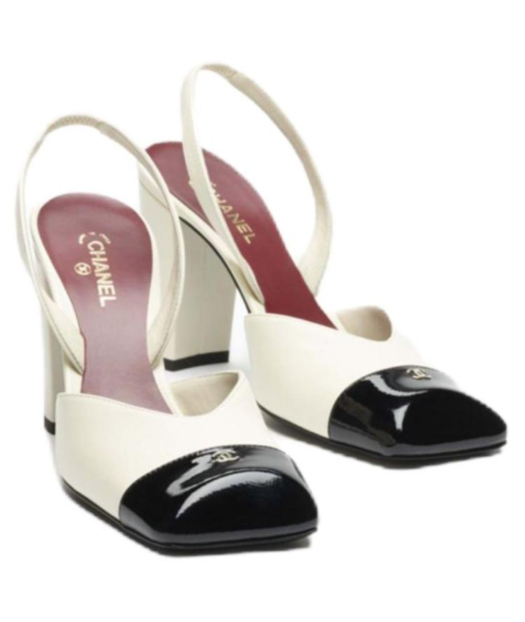 CHANEL Бежевые кожаные туфли, фото 3