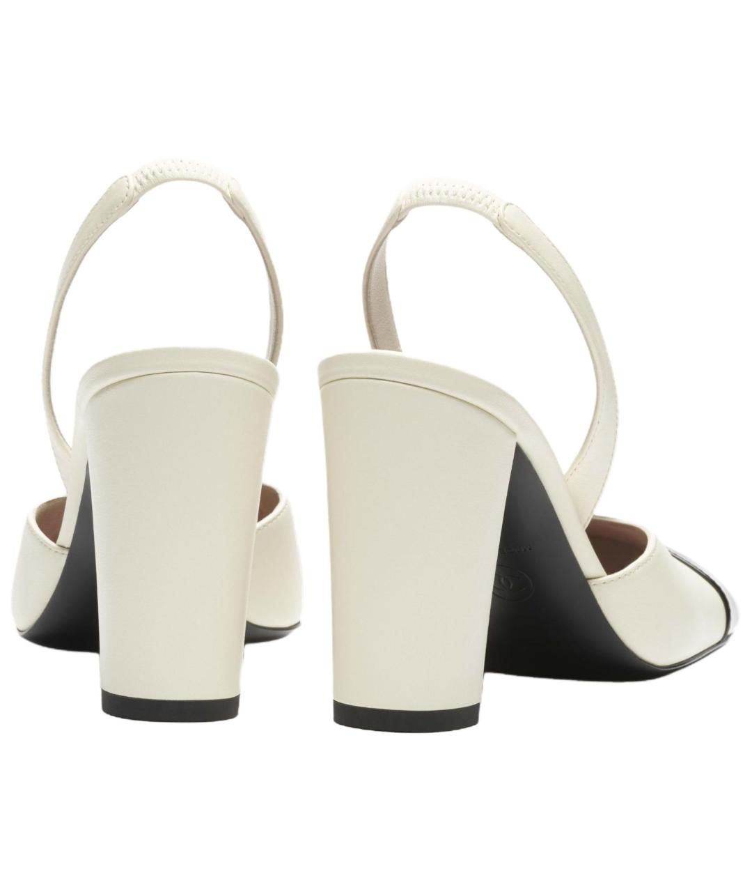 CHANEL Бежевые кожаные туфли, фото 4