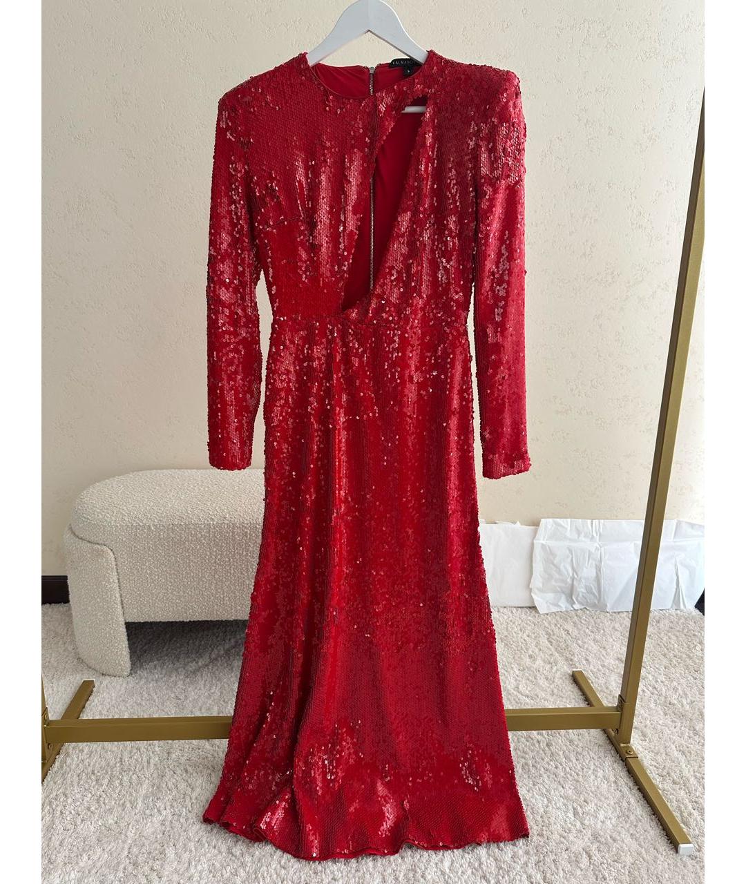 KALMANOVICH Красное полиэстеровое вечернее платье, фото 4