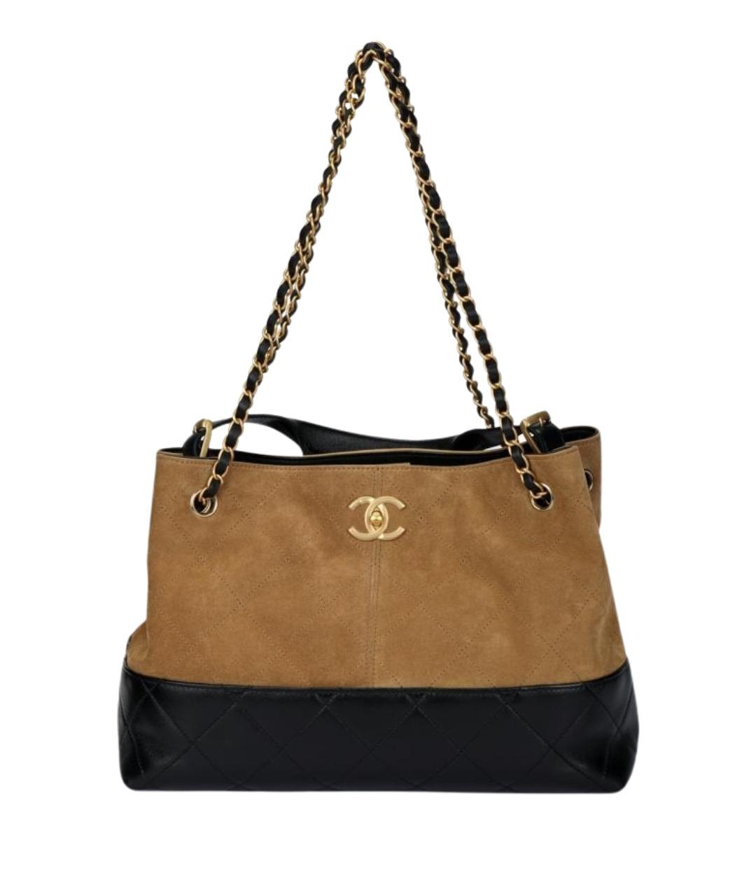 CHANEL Коричневая замшевая сумка через плечо, фото 1