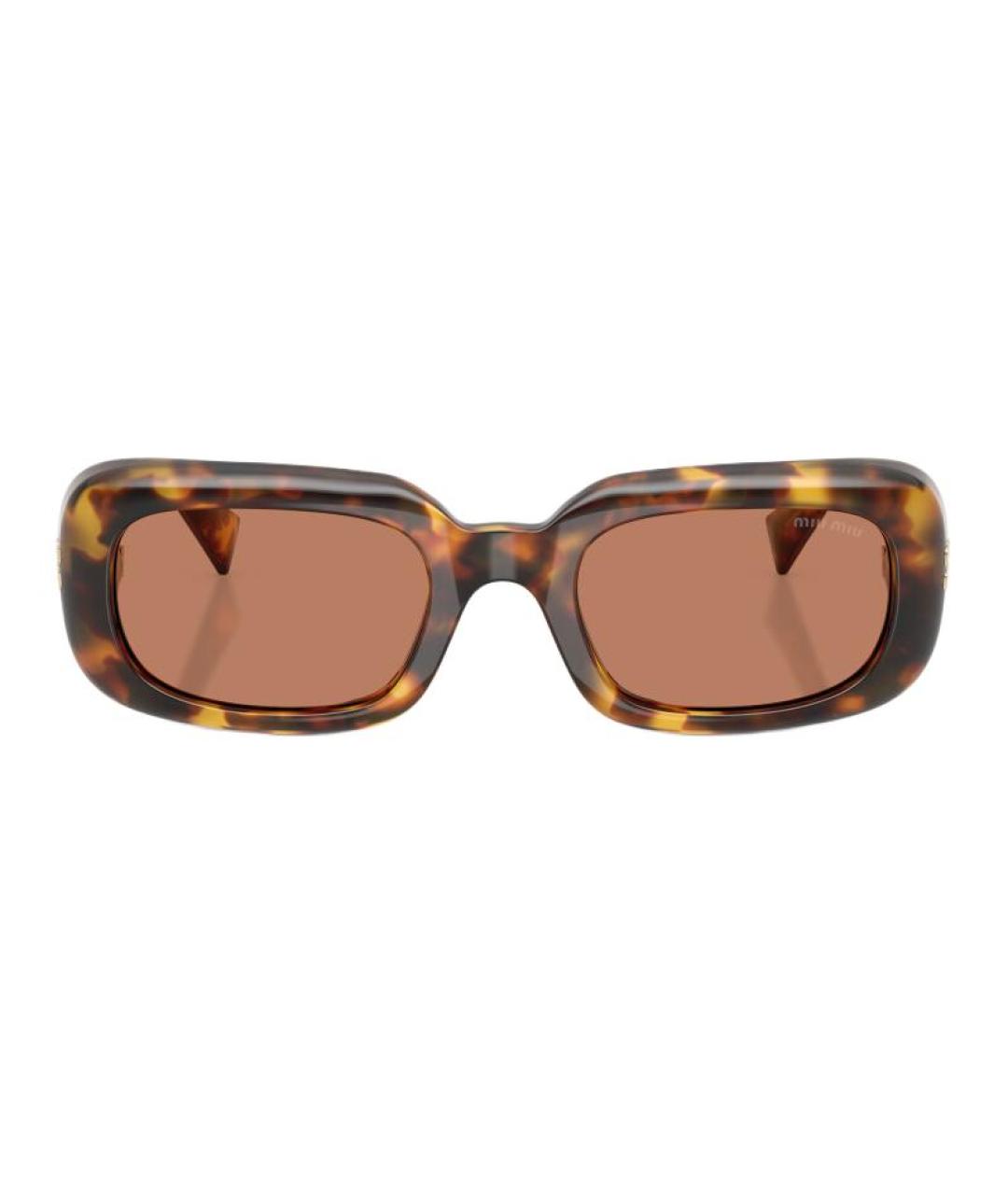 MIU MIU Коричневые пластиковые солнцезащитные очки, фото 2