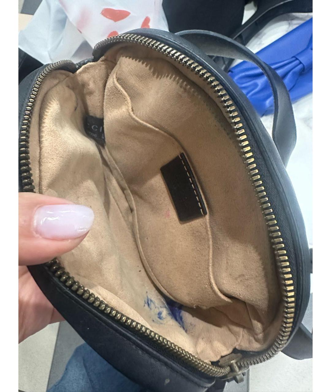 GUCCI Черная кожаная поясная сумка, фото 3