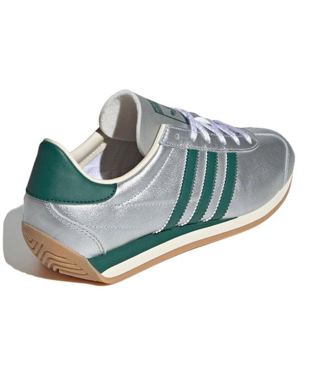 ADIDAS Серебряные кожаные кроссовки, фото 4