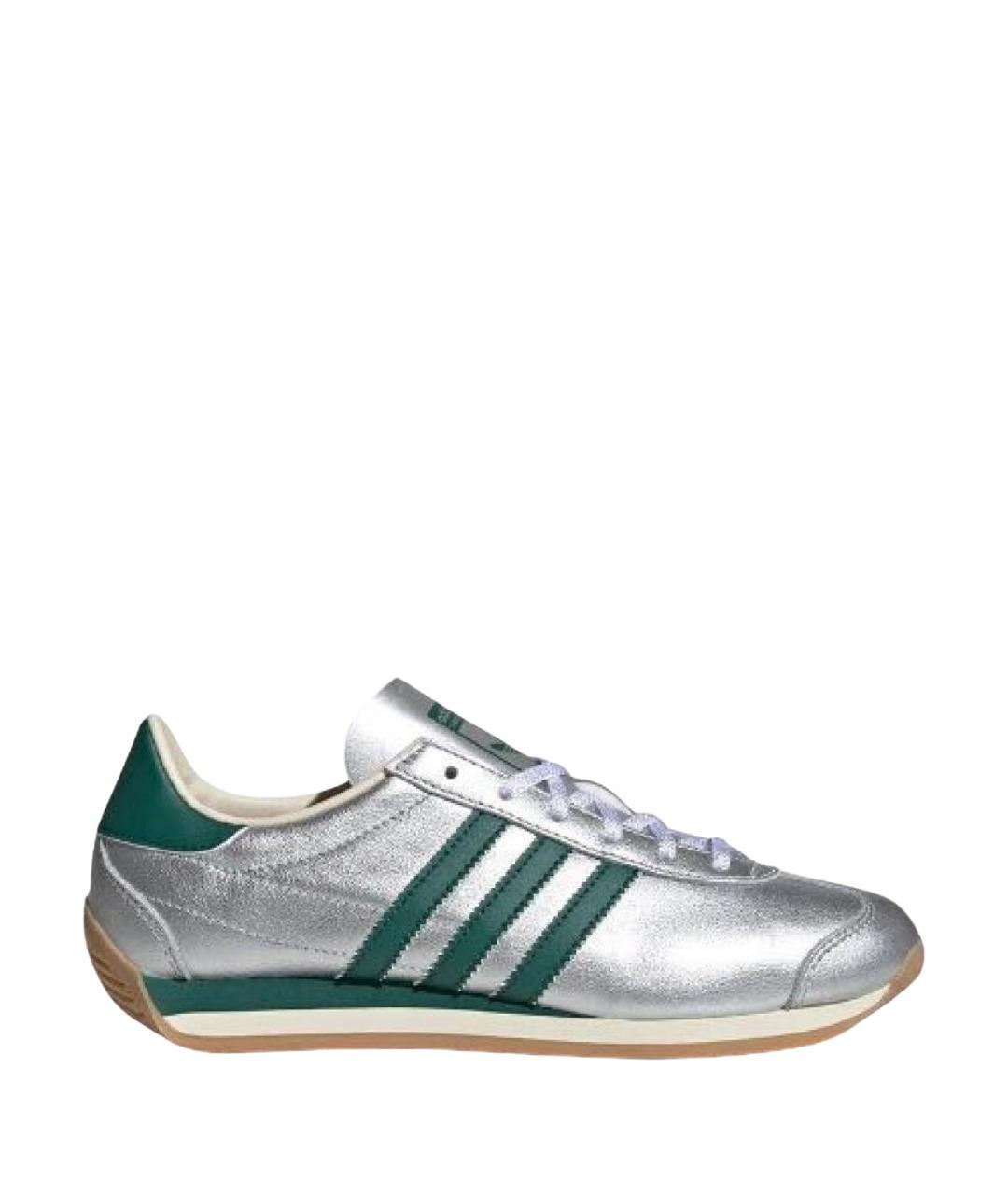 ADIDAS Серебряные кожаные кроссовки, фото 1