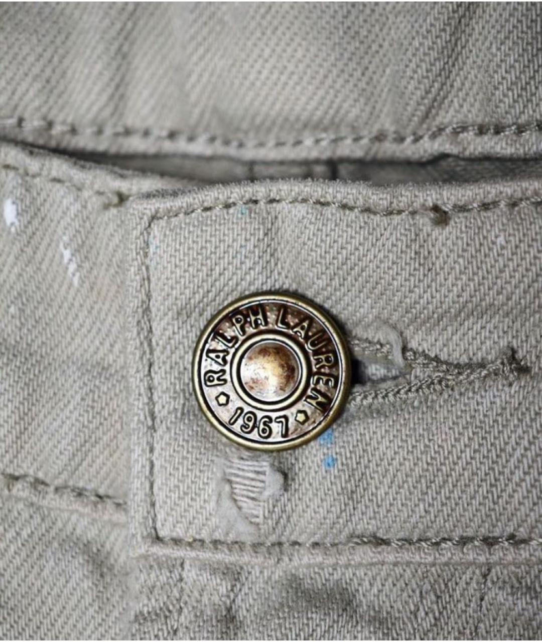 POLO RALPH LAUREN Бежевые хлопковые джинсы слим, фото 4