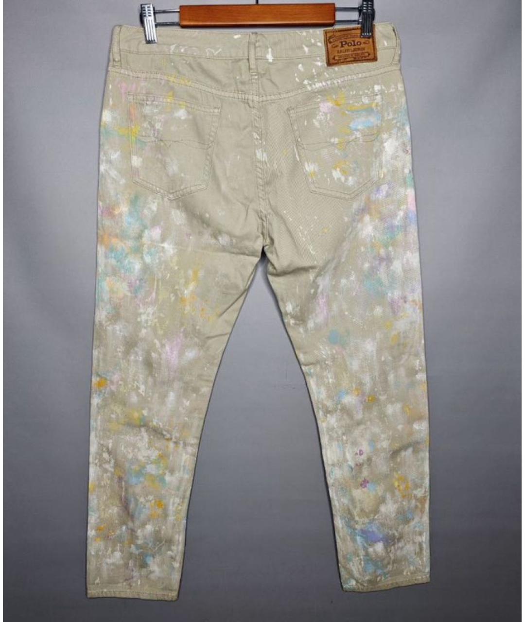 POLO RALPH LAUREN Бежевые хлопковые джинсы слим, фото 2