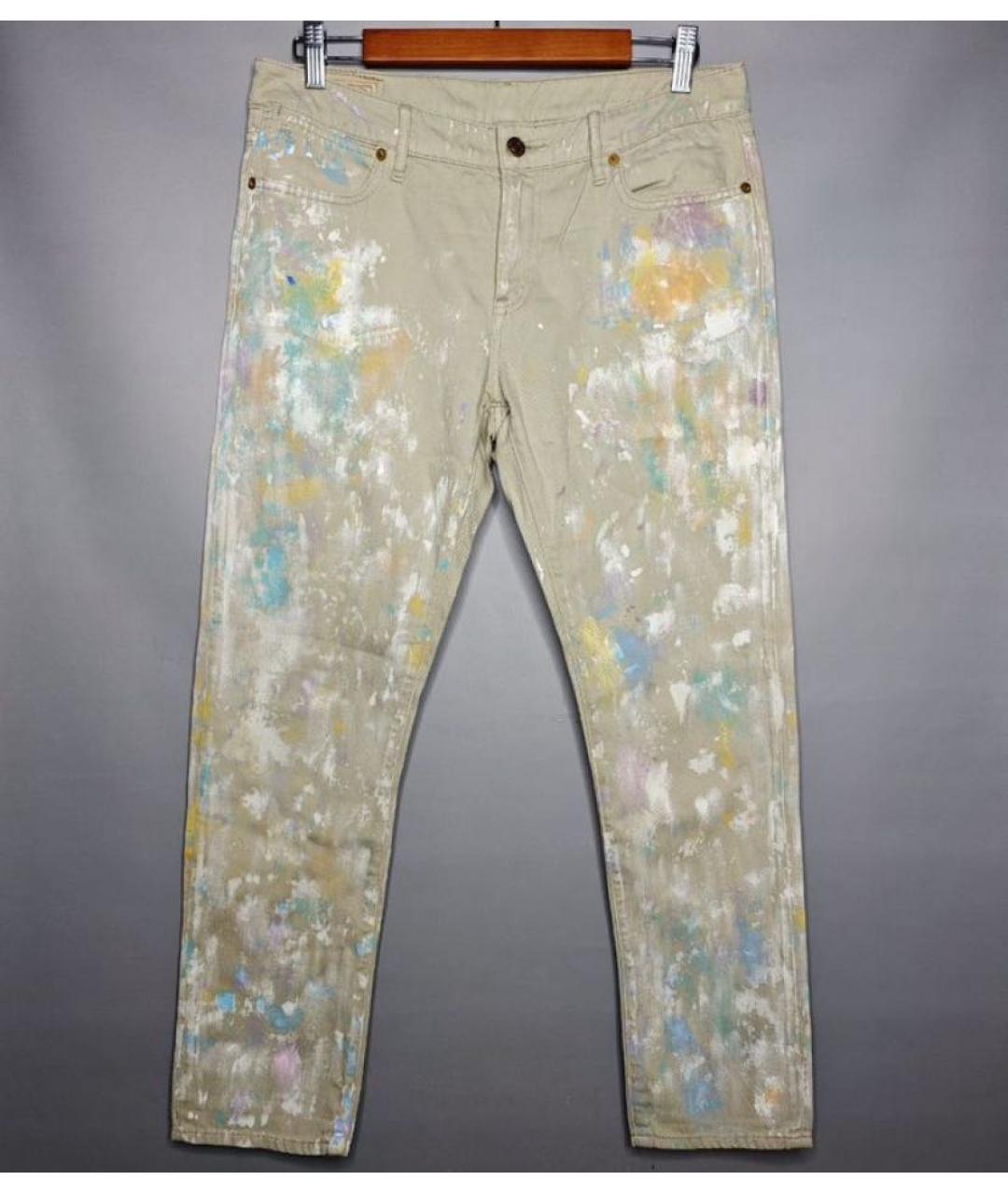 POLO RALPH LAUREN Бежевые хлопковые джинсы слим, фото 7