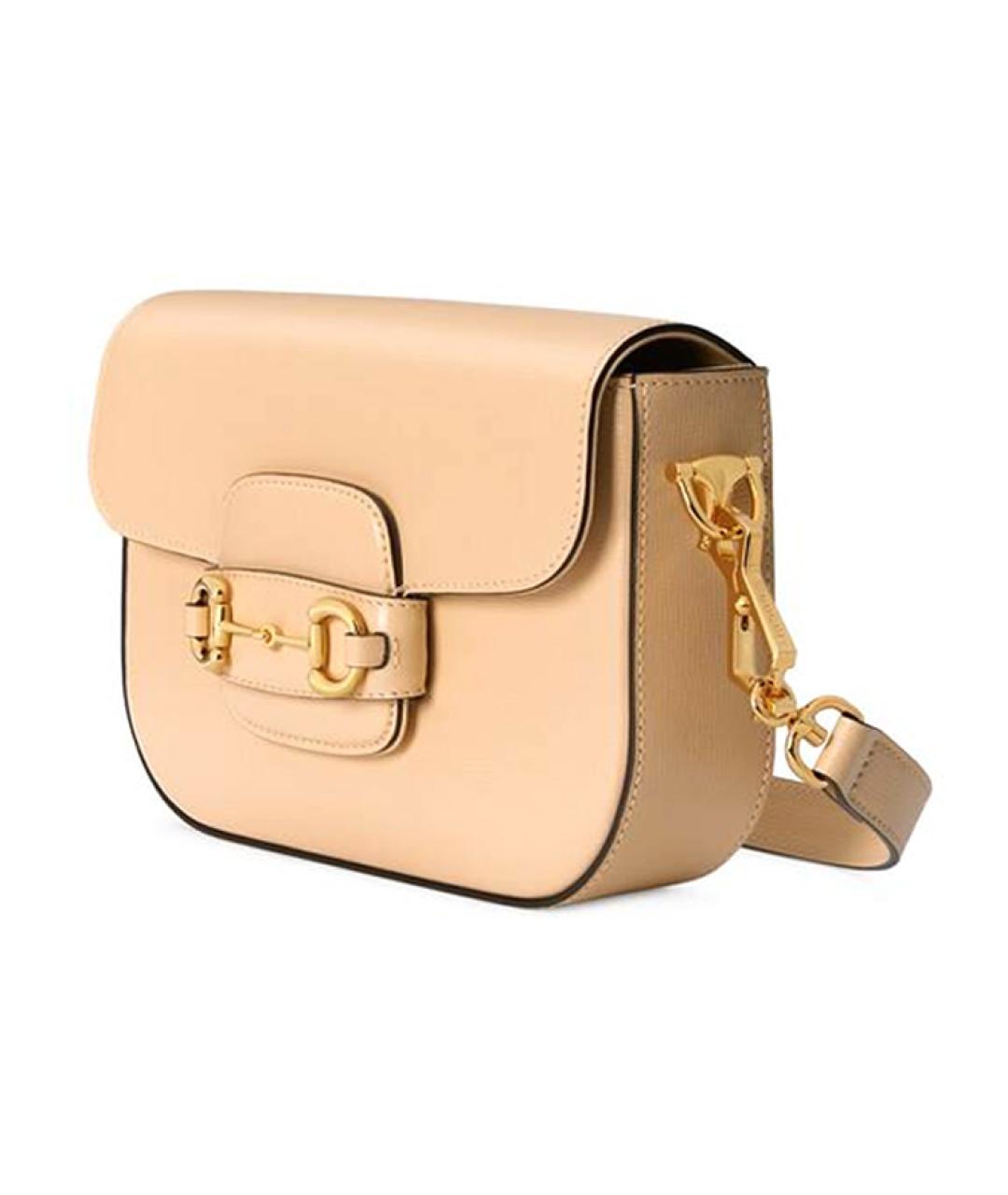 GUCCI Бежевая кожаная сумка через плечо, фото 3