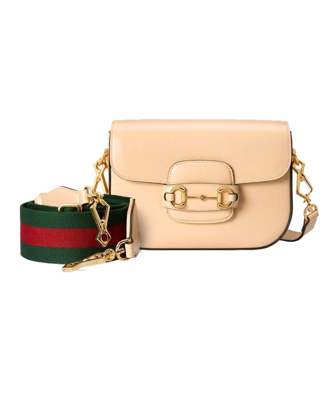 GUCCI Бежевая кожаная сумка через плечо, фото 2