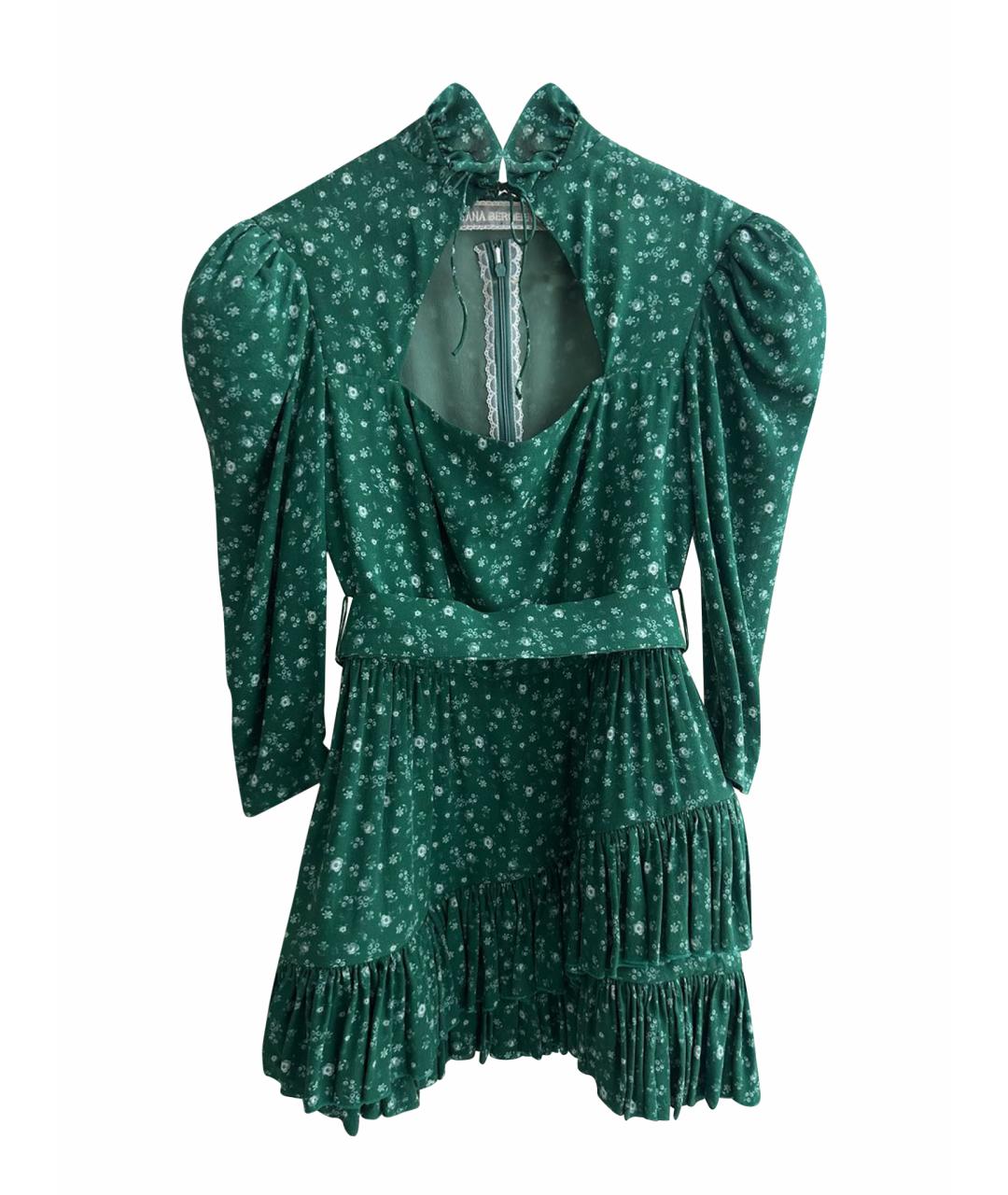 ULYANA SERGEENKO Зеленые шелковое повседневное платье, фото 1