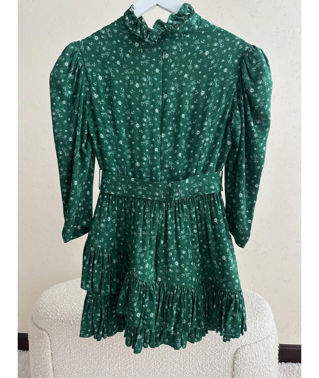 ULYANA SERGEENKO Зеленые шелковое повседневное платье, фото 3