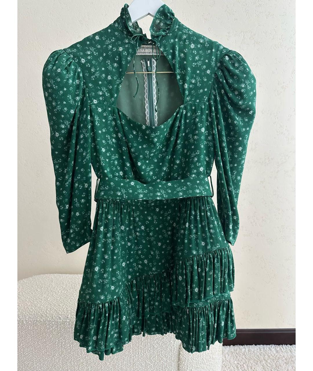 ULYANA SERGEENKO Зеленые шелковое повседневное платье, фото 6