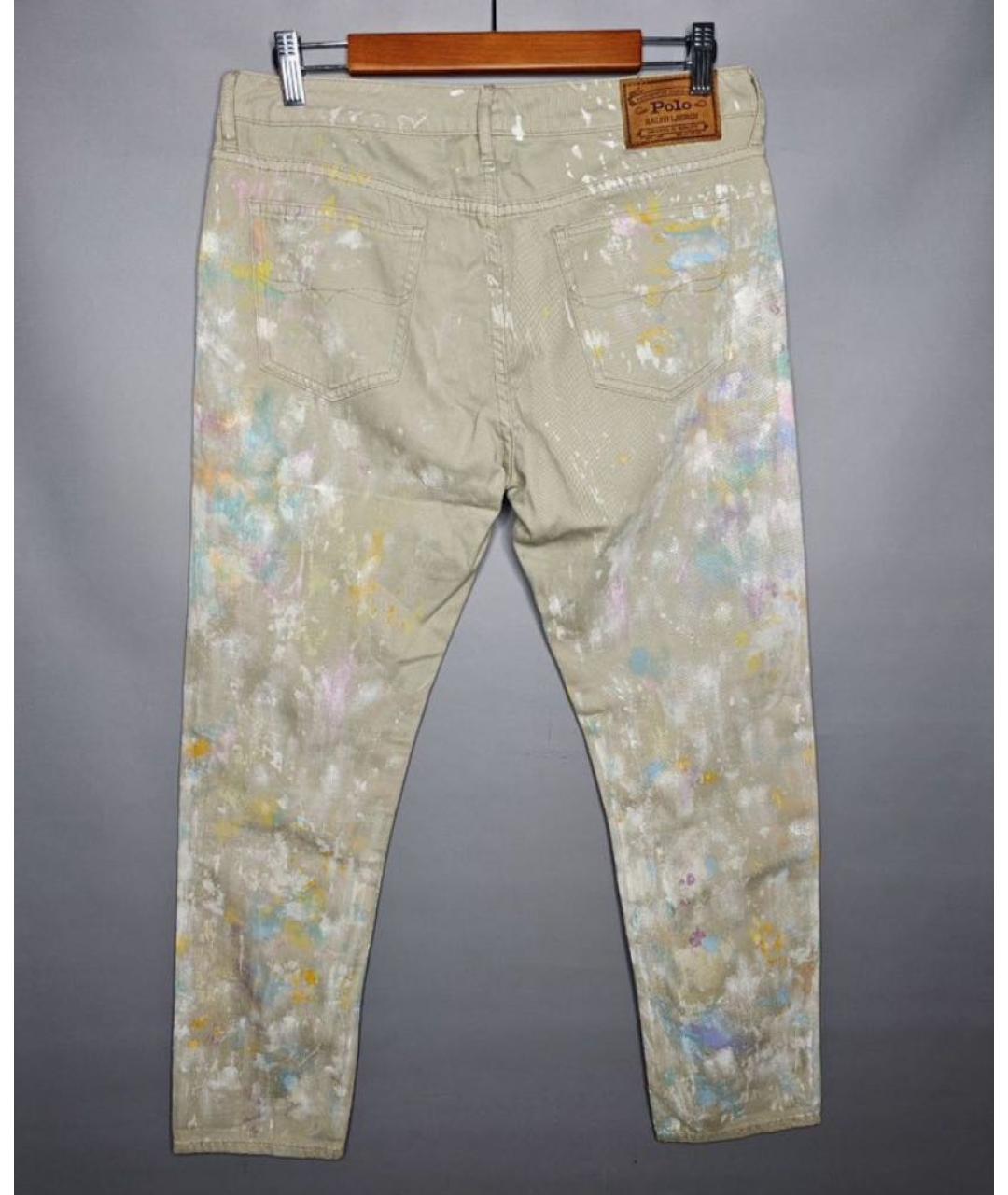 POLO RALPH LAUREN Бежевые хлопковые джинсы скинни, фото 2