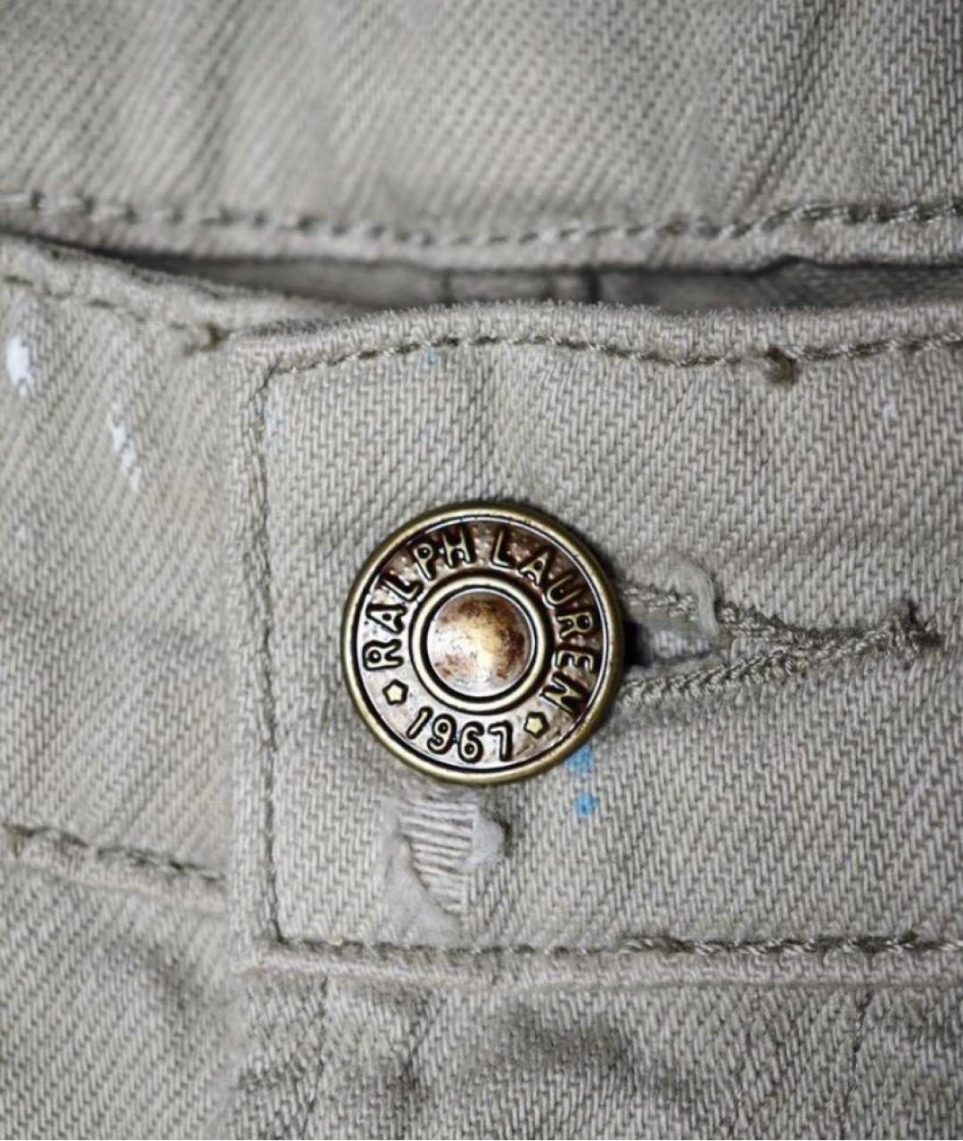 POLO RALPH LAUREN Бежевые хлопковые джинсы скинни, фото 4