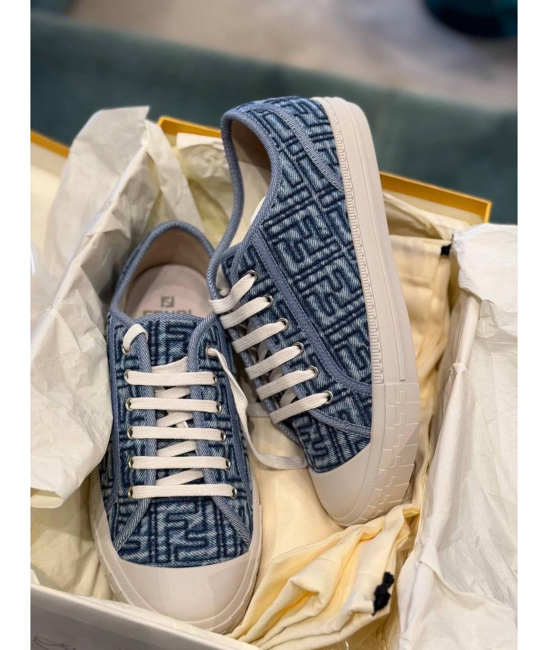 FENDI Мульти текстильные кеды, фото 4