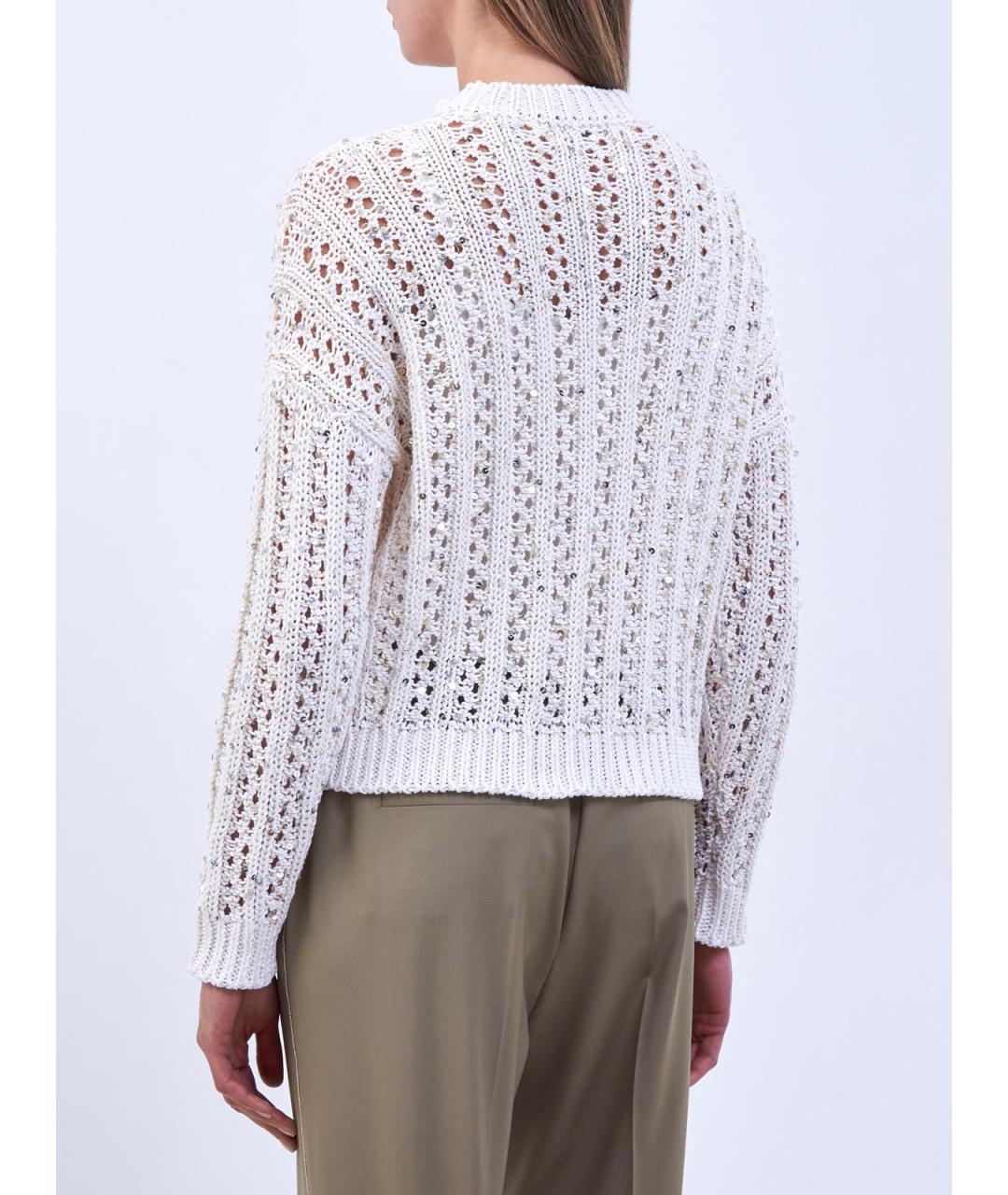 PESERICO Бежевый хлопковый джемпер / свитер, фото 4