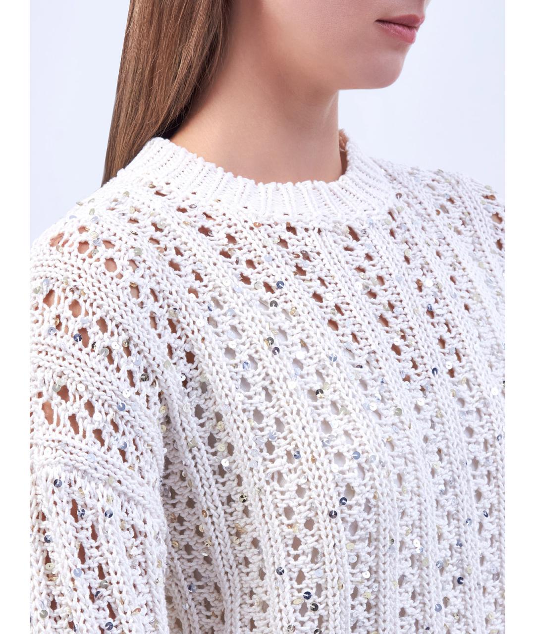 PESERICO Бежевый хлопковый джемпер / свитер, фото 5