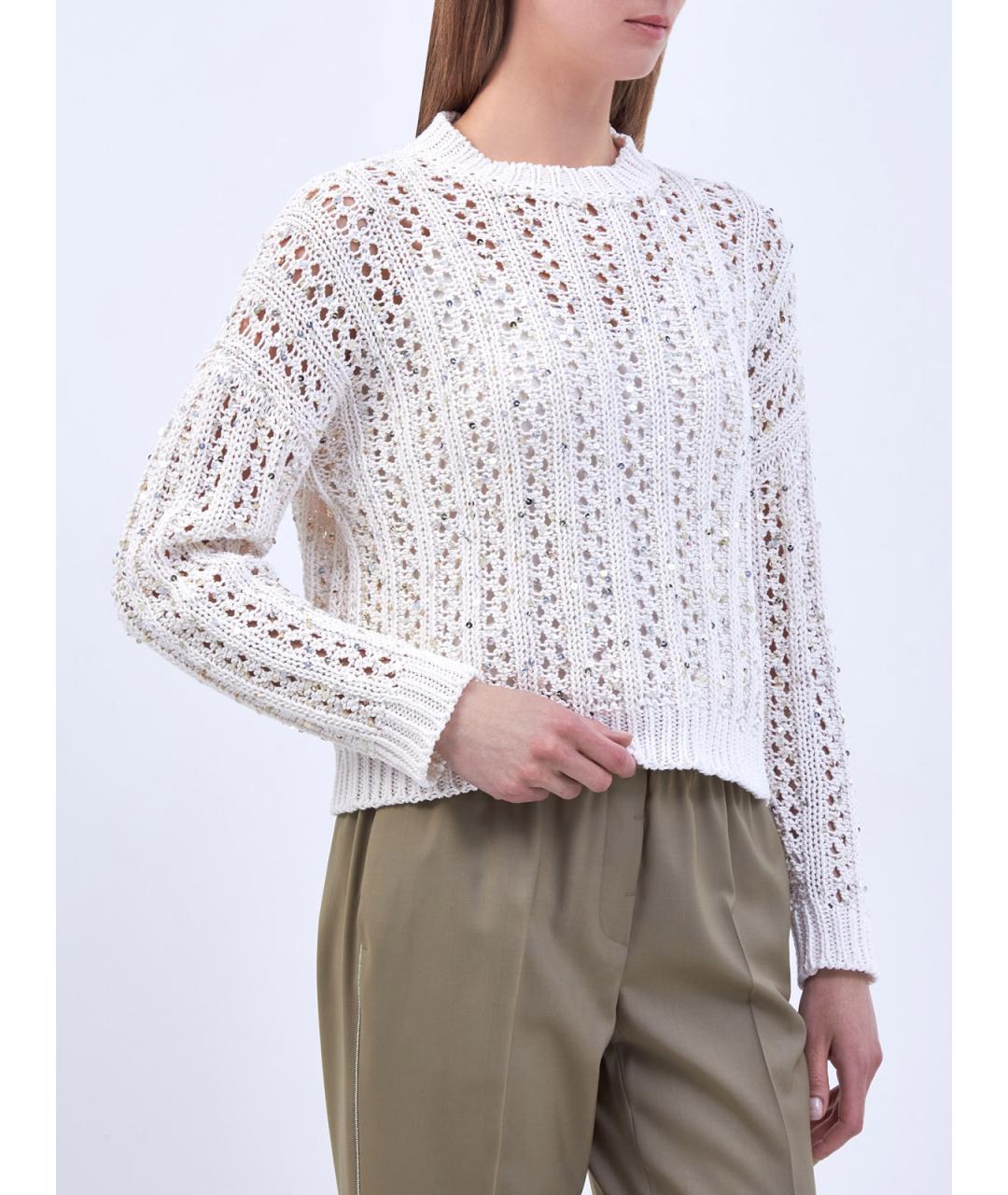 PESERICO Бежевый хлопковый джемпер / свитер, фото 3