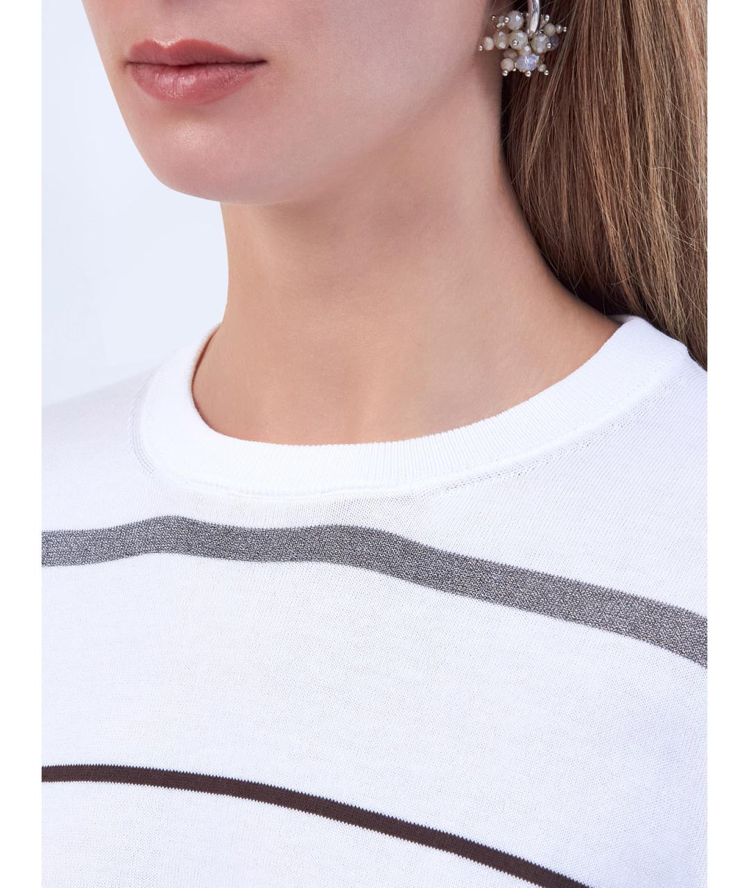 PESERICO Белый хлопковый джемпер / свитер, фото 5