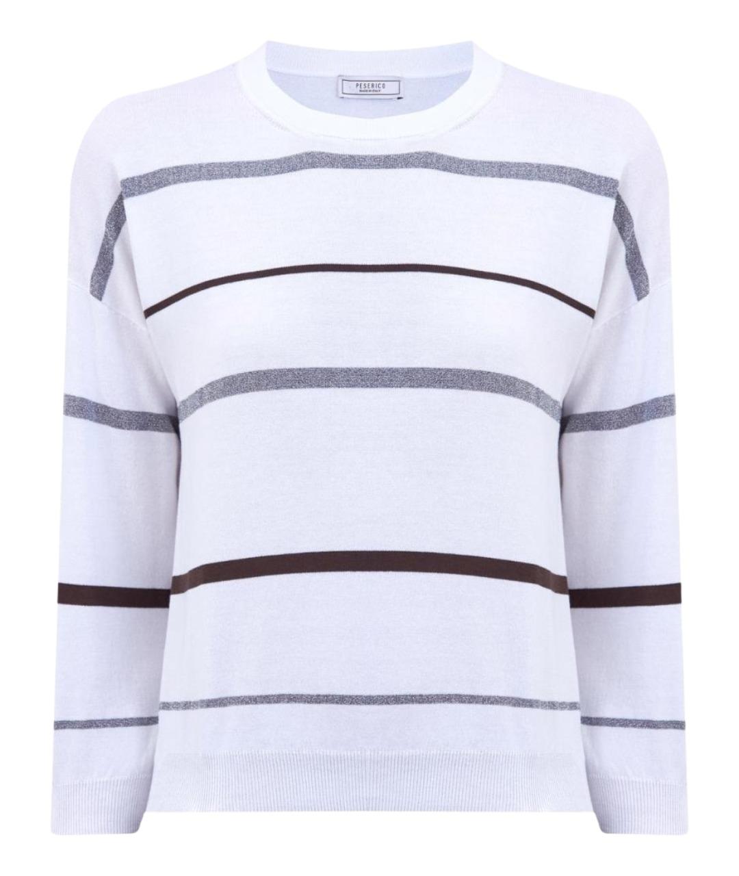 PESERICO Белый хлопковый джемпер / свитер, фото 1