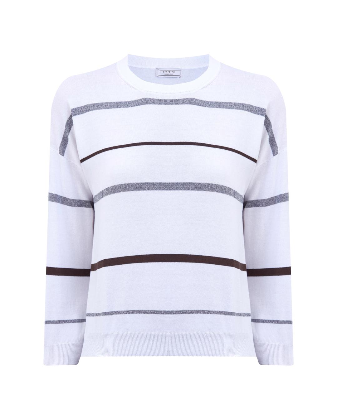 PESERICO Белый хлопковый джемпер / свитер, фото 6
