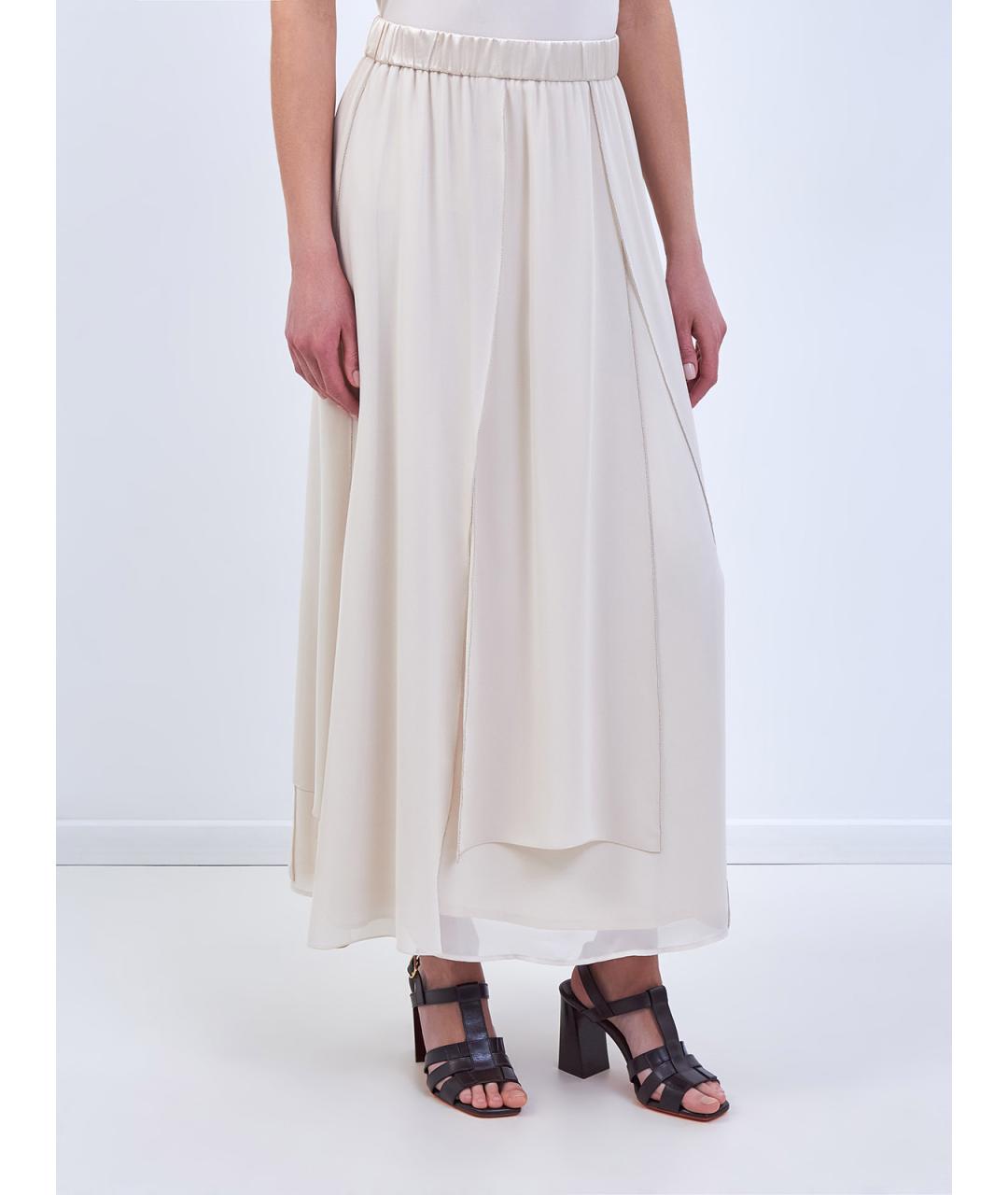 PESERICO Бежевая полиэстеровая юбка макси, фото 3
