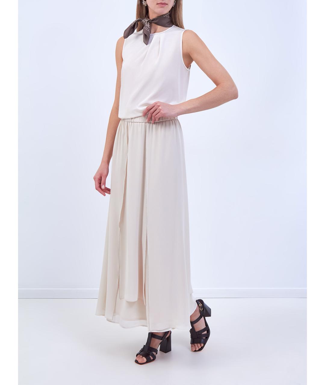 PESERICO Бежевая полиэстеровая юбка макси, фото 2