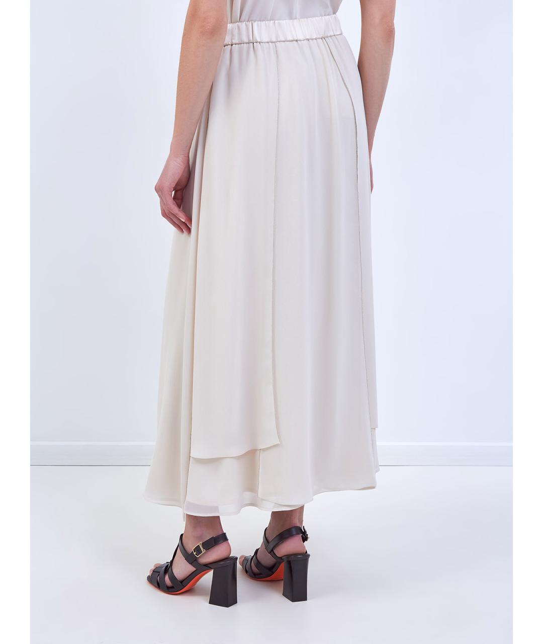 PESERICO Бежевая полиэстеровая юбка макси, фото 4