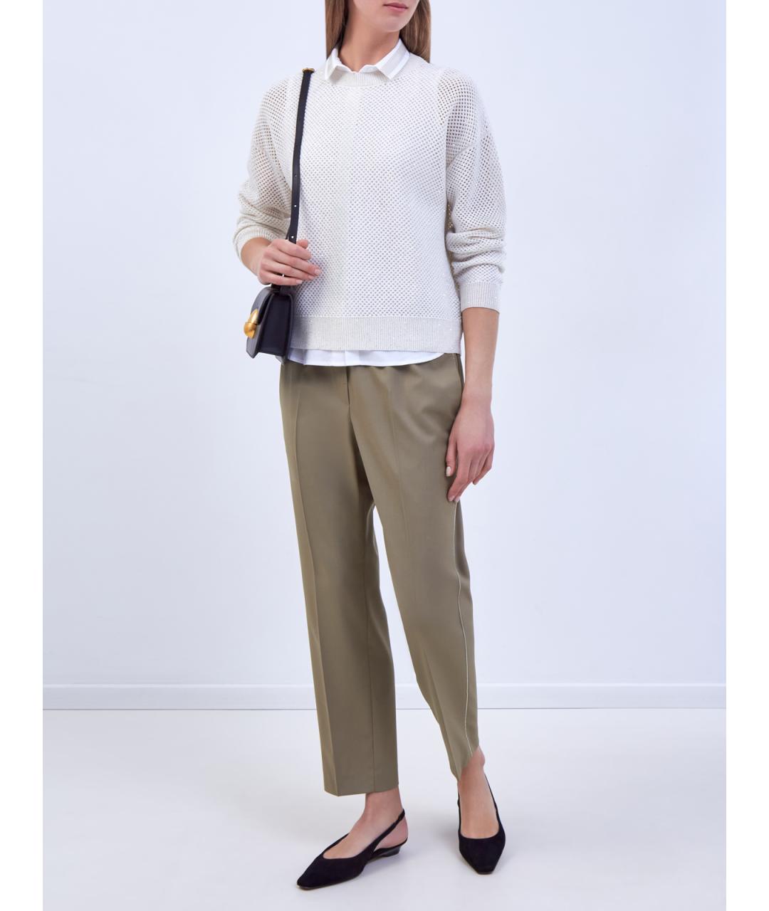 PESERICO Белый хлопковый джемпер / свитер, фото 2