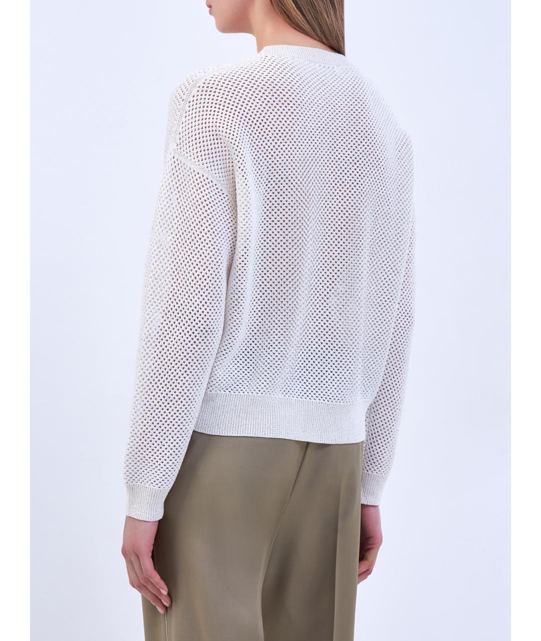PESERICO Белый хлопковый джемпер / свитер, фото 4