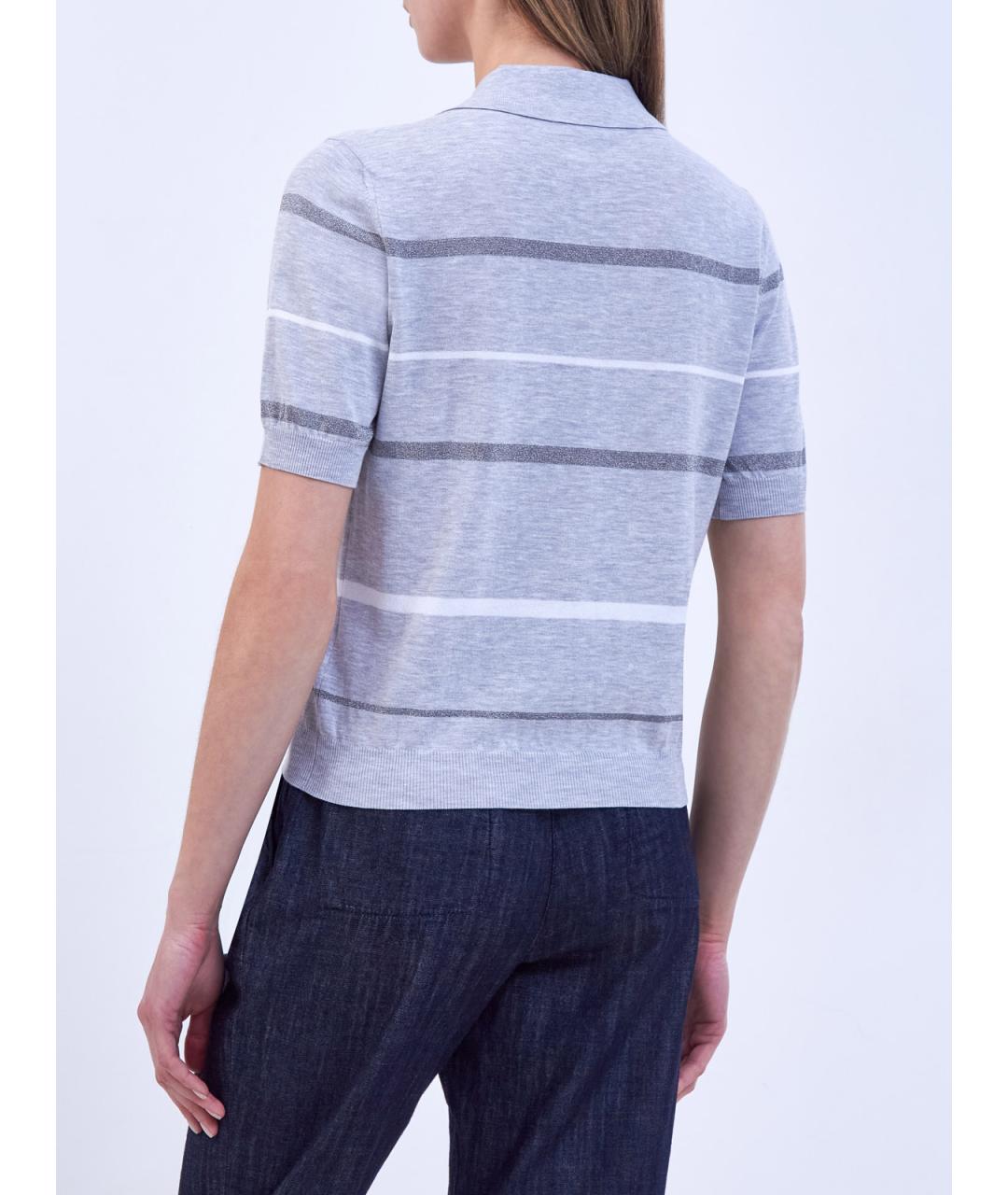 PESERICO Серый хлопковый джемпер / свитер, фото 4