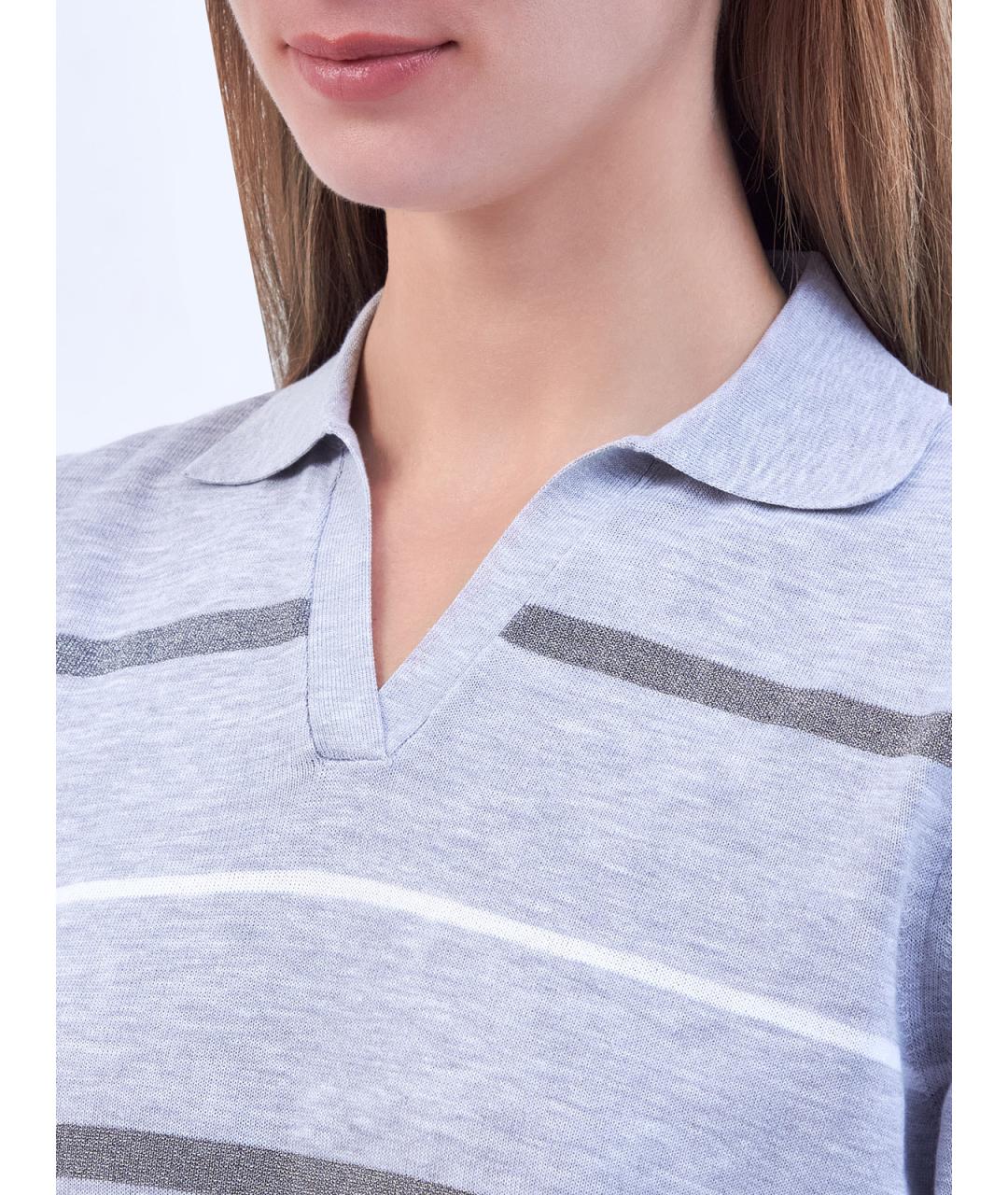 PESERICO Серый хлопковый джемпер / свитер, фото 5