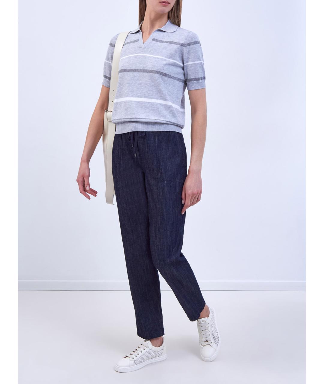 PESERICO Серый хлопковый джемпер / свитер, фото 2