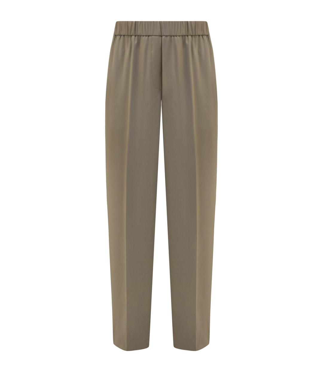 PESERICO Хаки шерстяные прямые брюки, фото 1