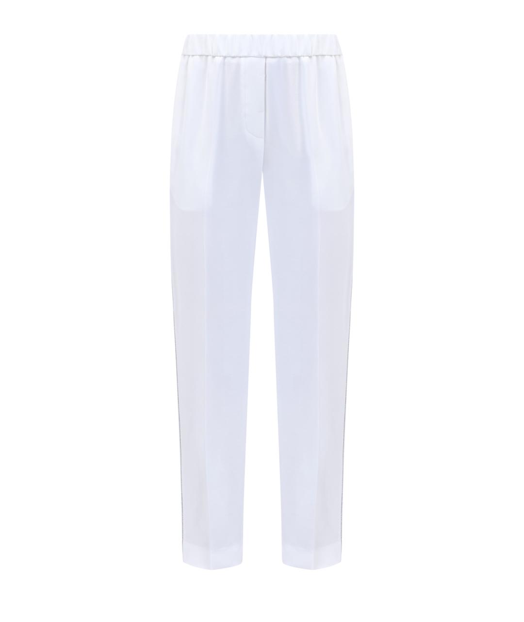 PESERICO Белые вискозные прямые брюки, фото 1