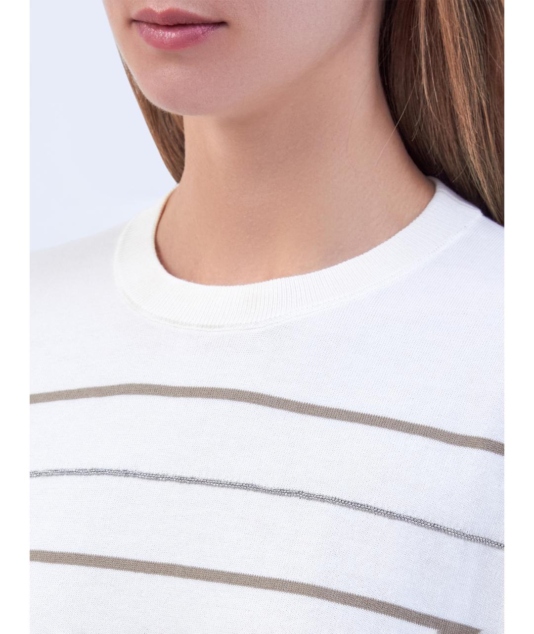 PESERICO Белый хлопковый джемпер / свитер, фото 5