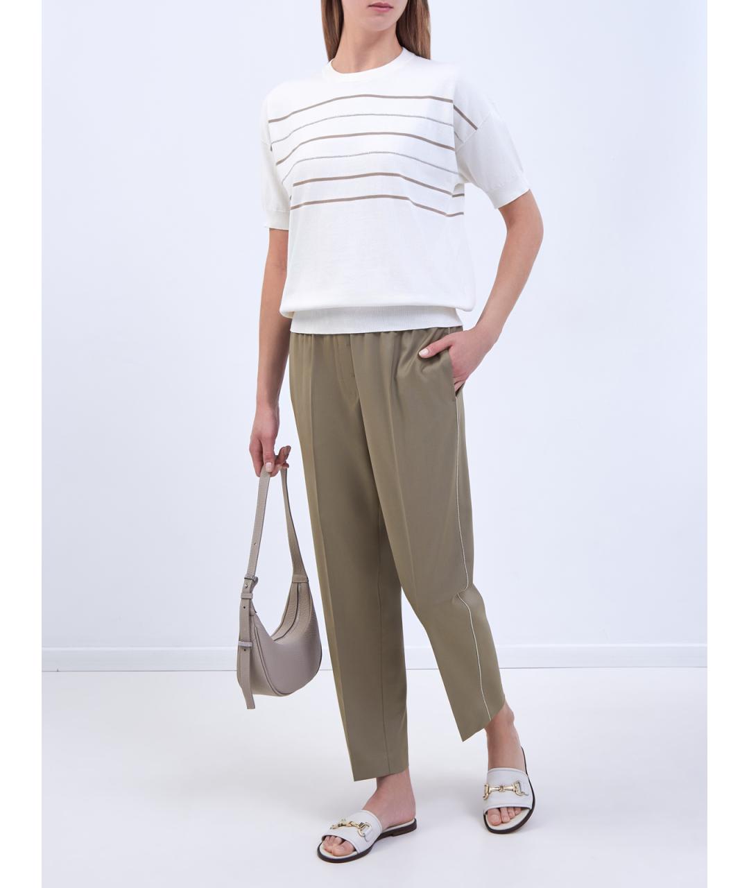 PESERICO Белый хлопковый джемпер / свитер, фото 2