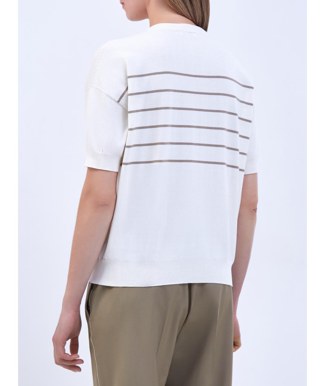 PESERICO Белый хлопковый джемпер / свитер, фото 4