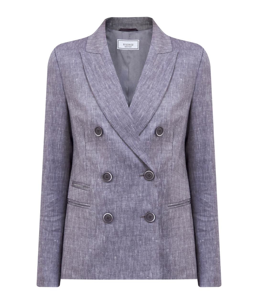 PESERICO Серый льняной жакет/пиджак, фото 1