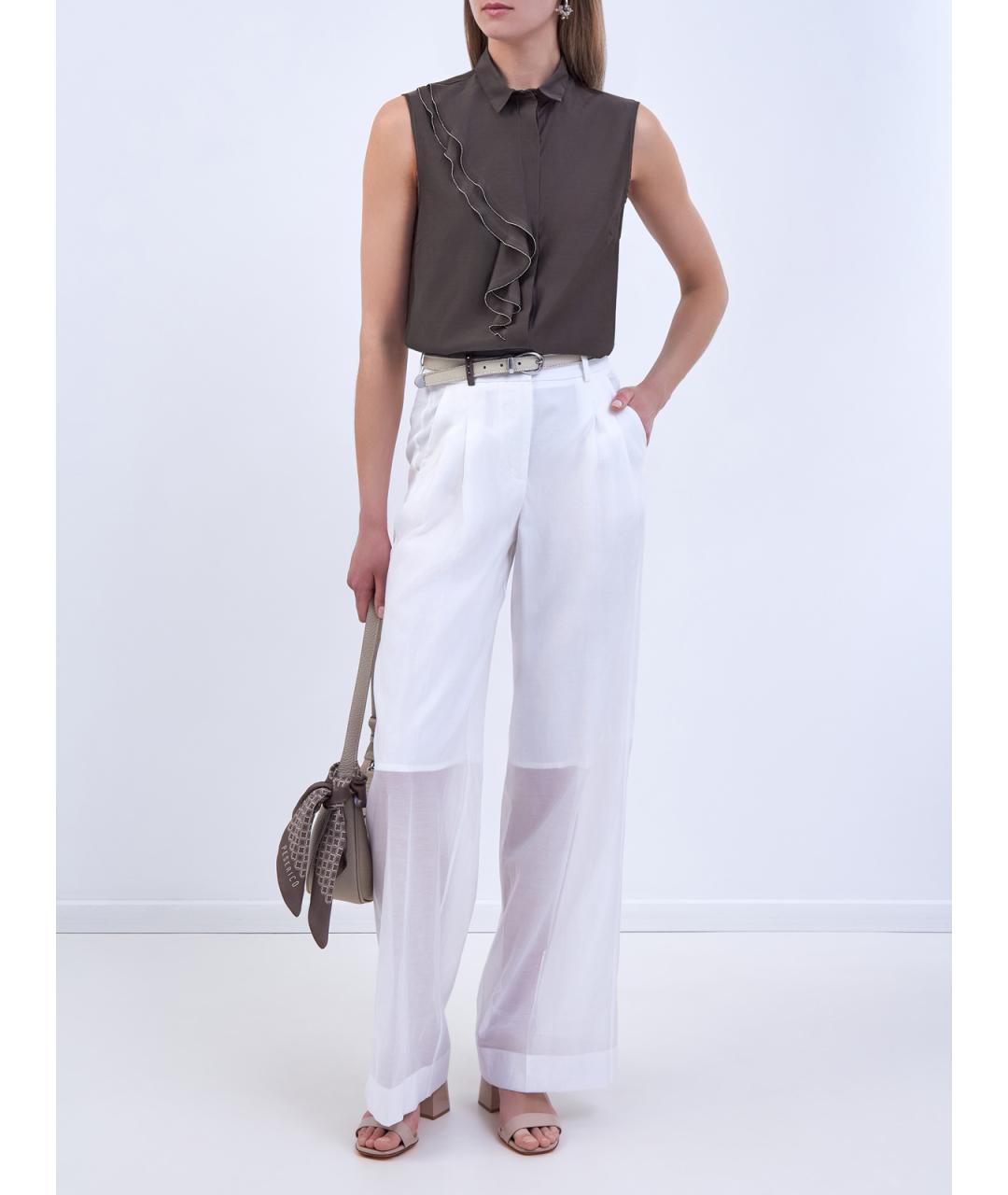 PESERICO Коричневая хлопковая блузы, фото 2