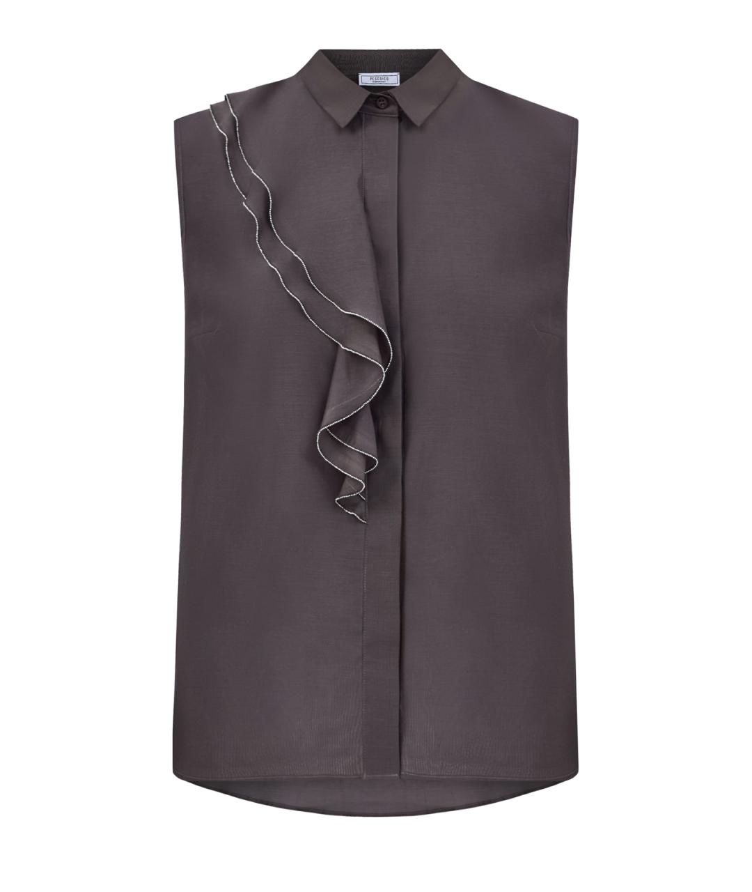PESERICO Коричневая хлопковая блузы, фото 1