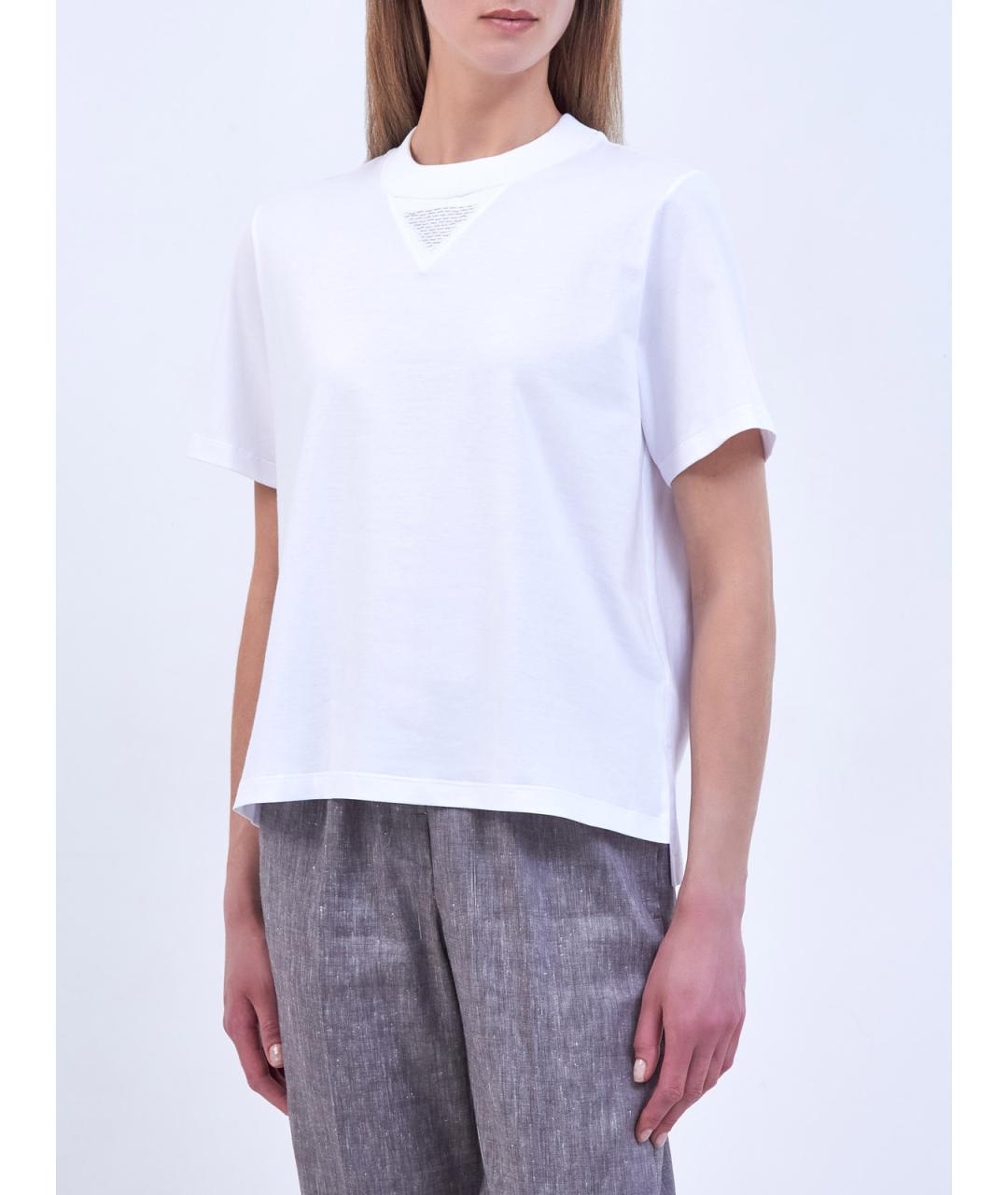 PESERICO Белая хлопковая футболка, фото 3