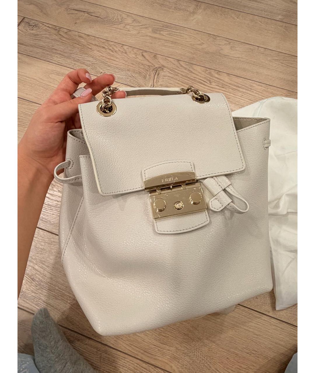 FURLA Белый кожаный рюкзак, фото 2