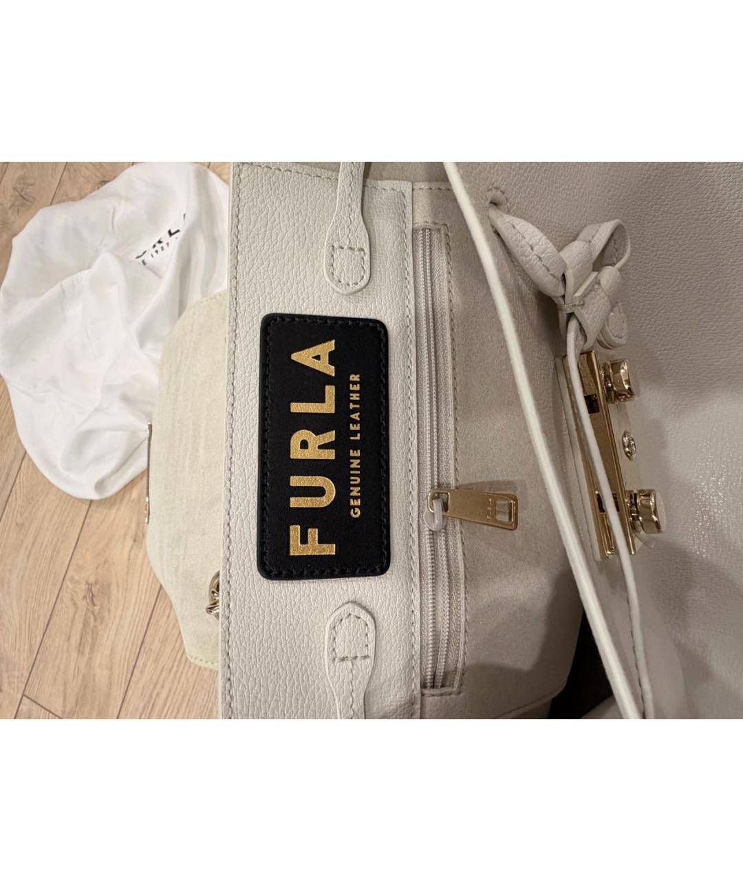 FURLA Белый кожаный рюкзак, фото 4